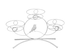 Кашпо Подставка для цветов ЗМИ Камелия-3 White Silver ПДЦ238БС