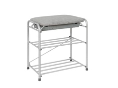 Подставка для обуви ЗМИ 45cm с сиденьем и ящиком White Silver ПДОсСя341БС