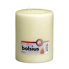 Свеча Bolsius с тремя фитилями 20x15 бежевая