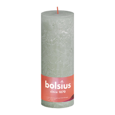 Свеча Bolsius block Rustic Shine green 19x6,8 см