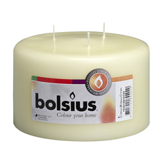 Свеча Bolsius с тремя фитилями 10x15 бежевая