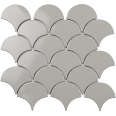 Декор StarMosaic Керамическая мозаика Fan Shape Light Grey 29,3х27,4 см