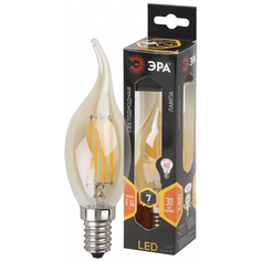 Лампа ЭРА F-LED BXS-7w-827-E14 gold филаментная свеча на ветру теплый свет цвет золото ERA