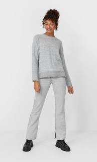 Stradivarius Футболка Из Мягкой Ткани Женская Коллекция Пестро-Серый S