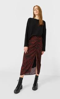 Stradivarius Футболка Из Мягкой Ткани Женская Коллекция Черный S
