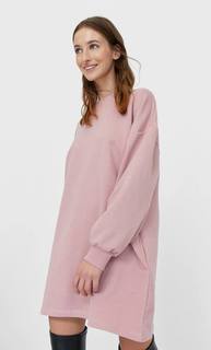 Stradivarius Платье Из Мягкой Ткани Женская Коллекция Пастельно-Розовый L