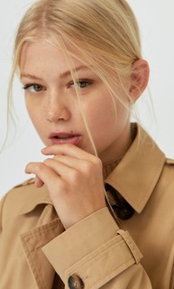 Stradivarius Базовый Тренч Женская Коллекция Бежевый M