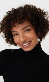 Stradivarius Свитер С Высоким Воротником Женская Коллекция Черный L