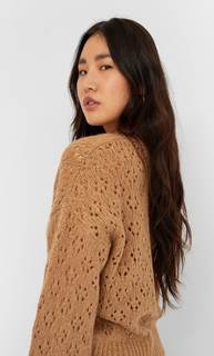 Stradivarius Кардиган Ажурной Вязки Женская Коллекция Multicolor M