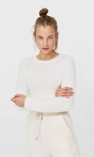 Stradivarius Укороченный Топ Soft Touch Женская Коллекция Ванильный M