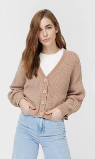 Stradivarius Кардиган Из Синели Женская Коллекция Бежевый Xs