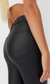 Stradivarius Брюки С Высокой Посадкой И Напылением Женская Коллекция Черный 44