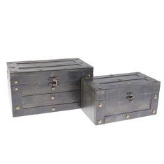 Шкатулка дерево ящик "Средневековье" набор 2 шт 16,5х30х16,5 13х25х14 см Sima-Land