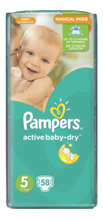 Подгузники Pampers Active Baby-Dry 5 (11-18 кг), 58 шт.