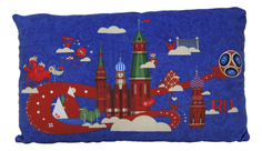 Мягкая игрушка FIFA-2018 Подушка с принтом квадратная прямоугольная 40х29 см синяя