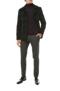 Пальто мужское BAZIONI 5023 S BLACK GREY CHEK черные 46