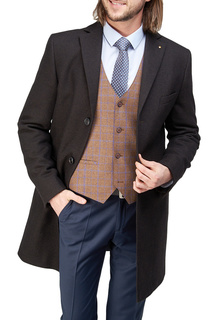 Пальто мужское BAZIONI 2053У-1 S SINES DK BROWN коричневое 50