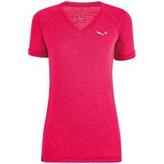 Футболка Salewa 2019-20 Puez Melange Dry V-Neck Womens Virtual Pink Melange 42/36