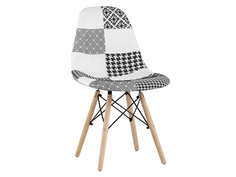 Стул EAMES Y808 Пэчворк черно-белый, шенилл Stool Group