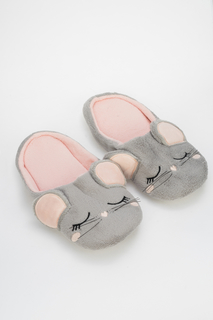 Домашние тапочки женские Kawaii Factory Mouse dreams серые 40 RU