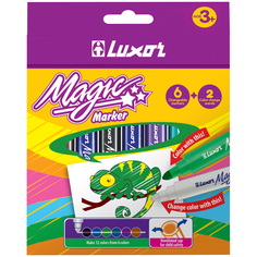 Фломастеры меняющие цвет "Magic", 6 цветов, 2 проявителя Luxor
