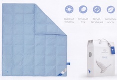 Одеяло пуховое кассетное 170х205, 100%-белый пух, чехол тик, "WHITE DOWN" "GoldTex"