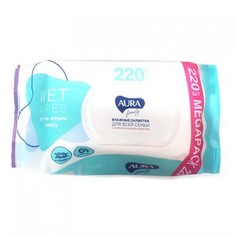 Влажные салфетки Aura для всей семьи антибактериальные 220 шт