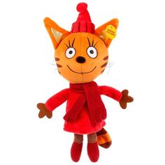 Мягкая игрушка Мульти-пульти Три кота Карамелька в зимней одежде со звуком, 16 см