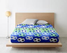 Простыня на резинке из поплина "Ночь Нежна" Футбол, Размер: 160 х 200