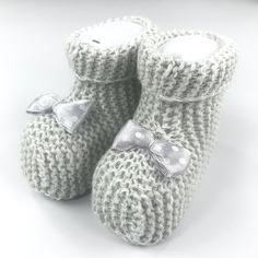 Пинетки Bebikan вязанные серые 0-3 мес.