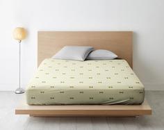 Простыня на резинке из поплина "Ночь Нежна" Десанж (зеленая), Размер: 160 х 200