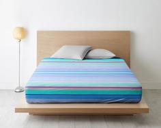 Простыня на резинке из поплина "Ночь Нежна" Стиль (голубой), Размер: 180 х 200