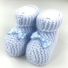 Пинетки Bebikan вязанные голубые 0-3 мес.