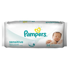 Детские влажные салфетки Pampers sensitive, 56 шт.