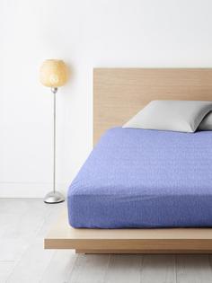 Простыня на резинке из бязи, "Ночь Нежна" Гжель синяя, Размер: 200 х 200