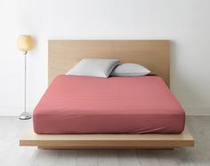 Простыня на резинке поплин гл/кр "Ночь Нежна" Розово-Лиловый, Размер: 200 х 200