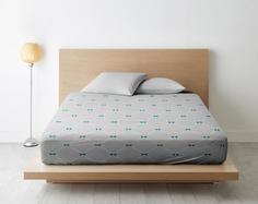 Простыня на резинке из поплина "Ночь Нежна" Десанж (бирюза), Размер: 160 х 200