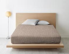 Простыня на резинке из поплина "Ночь Нежна" Верба (коричневая), Размер: 120 х 200