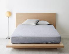 Простыня на резинке из поплина "Ночь Нежна" Валери (серая), Размер: 160 х 200