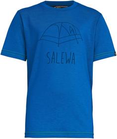 Футболка Salewa 2019 Frea Melange Dry-Rel K S/S Tee Prince Blue Melange, р. 128