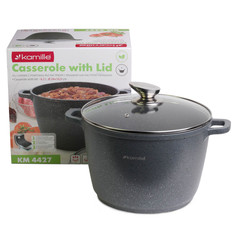 Кастрюля Kamille 24*16,5cm из литого алюминия с антипригарным покрытием "гранит"