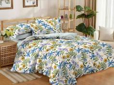 Постельное бельё "Lime time" поплин, Цветочный микс, Размер: 2.0 евро простыня