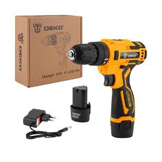 Аккумуляторная дрель-шуруповерт DEKO Banger 12V Li-Ion, 26Нм, 2х1.8 Ач, з/у 063-4169
