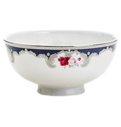 Пиала 11,5 см н/н "Луиза /Роза с вензелем /кобальт" Porcelaine Czech Gold Hands