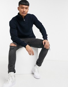 Темно-синий джемпер с воротом на молнии Jack & Jones Originals