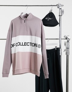 Oversized-свитшот с короткой молнией, вставками и логотипом ASOS Dark Future-Многоцветный