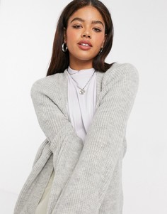 Серый свободный кардиган ASOS DESIGN