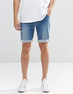 Зауженные джинсовые шорты ASOS-Синий