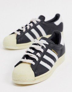 Черно-белые кроссовки в стиле 80-х​​​​​​​ adidas Originals Superstar-Белый