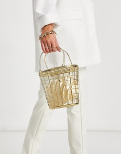 Золотистая корзина-клатч ASOS DESIGN-Золотистый
